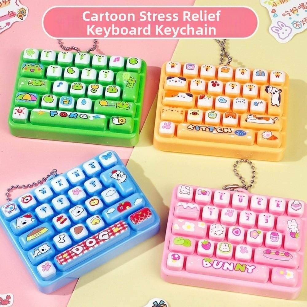 Mini Fingertip Button Keyring Animals Keyboard Clicker Keychain Travel Use