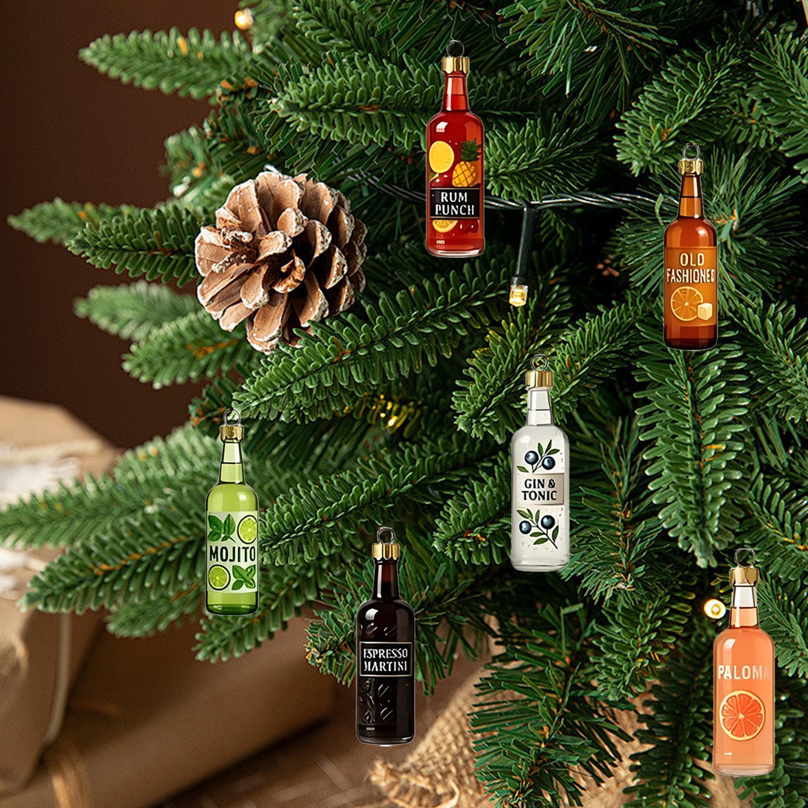 Avvento 2025 Cocktail 24 Giorni Decorazione Natalizia in Acrilico 2D Calendario dell'Avvento per Decoratori Domestici Porta d'Ingresso Ufficio Ghirlan
