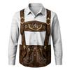 Men's Loose Fit Long Sleeve Shirt 3D Print Oktoberfest Style Button Down Shirt Casual Vintage Design Breathable Fabric Suitable for Outdoor Party