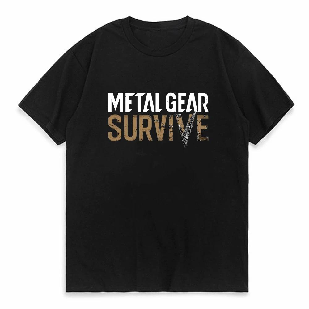 Game Mgs Metal Gear Solid Letter Print Unisexs T Shirt The Metal Solid Snake 5 V Foxhound Special Force Group Fox Hound Tshirt Tee