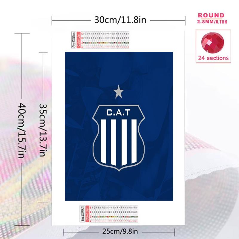 Club Atletico Talleres Pattern  3pcs 100% Round Full Drill 5D DIY Diamond Painting Embroidery Cross Stitch Rhinestone Décor