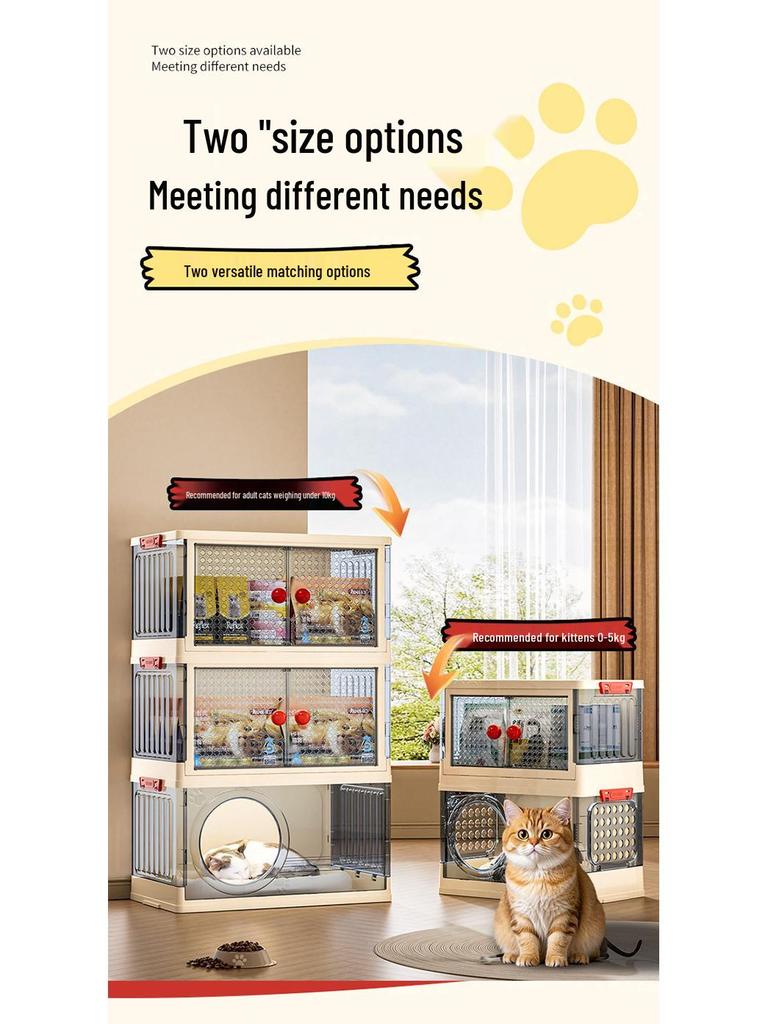 In-Stock Multi-layer Foldable Transparent Cat Bed & Toy Storage Cabinet