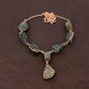 Natural Rough Labradorite Gemstone Handmade Copper Gift Necklace 18" S1u90