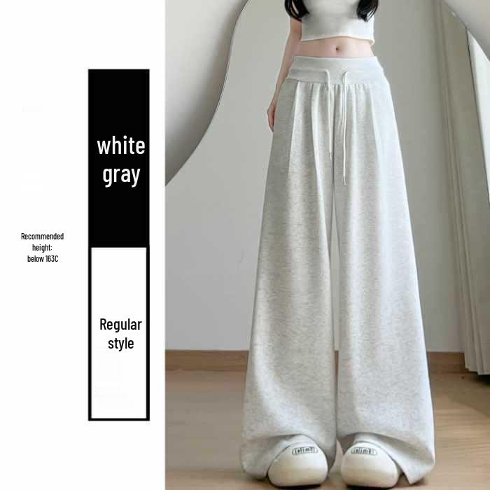 Women's Low Waist Retro Sweatpants: Loose, Slimming, Straight-Leg, Wide-Leg Design with Drawstring