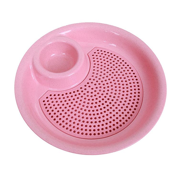 Creative Wheat Straw Double Layer Draining Dumpling Plate for Food