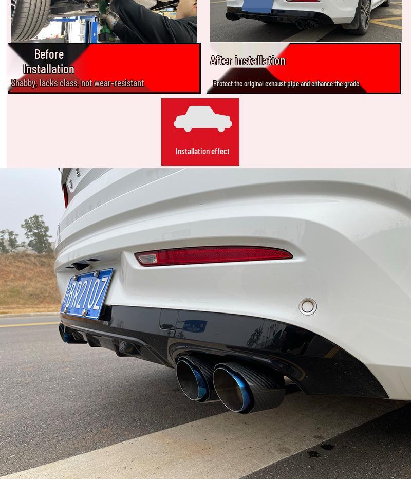 Geely Xingrui Akrapovic Carbon Fiber Dual-Outlet Exhaust Tailpipe Cover