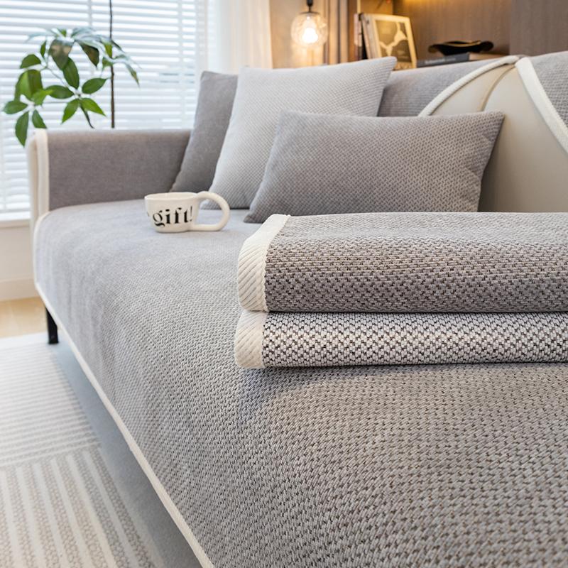 Modernes Luxus-Sofakissen, universell einsetzbar für alle Jahreszeiten, einfacher und hochwertiger Sitzkissenbezug mit ruhigem Schneefall, rutschfester Bezug