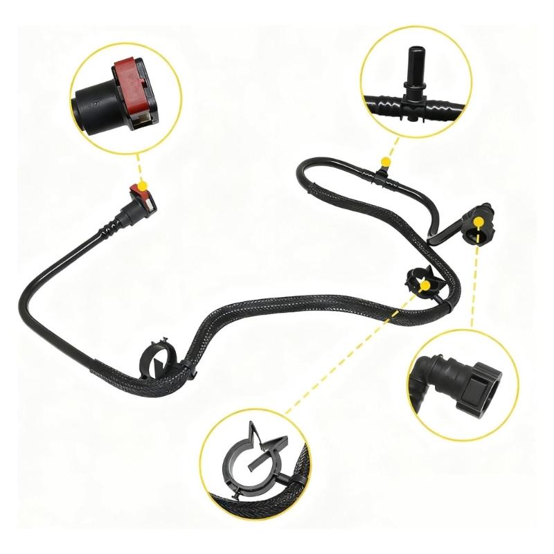 Replacement Canister Purge Line 68189075AE for Listed 2014-2015 SUV Service, Shaped Hose Assembly for Engine Bay Use and Sleeve Support