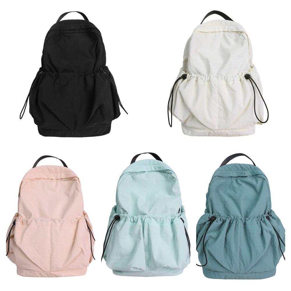 Small Pack Sport Nylon Backpack Korean Style Casual Backpack Solid Color Shoulder Bag  Gift