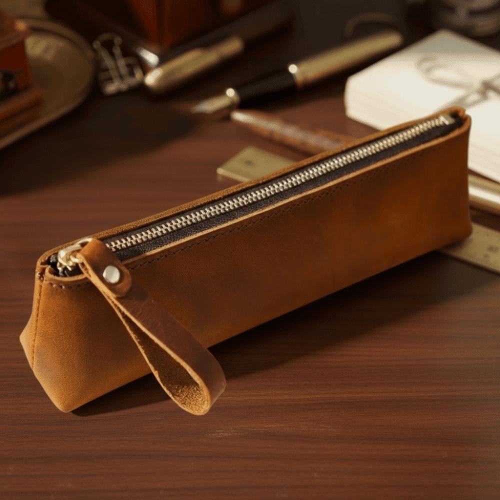 PU Leather Makeup Brush Storage Bag Portable Zipper Closure Pencil Pouch Case Dust-Proof Beauty Pencil Case Travel