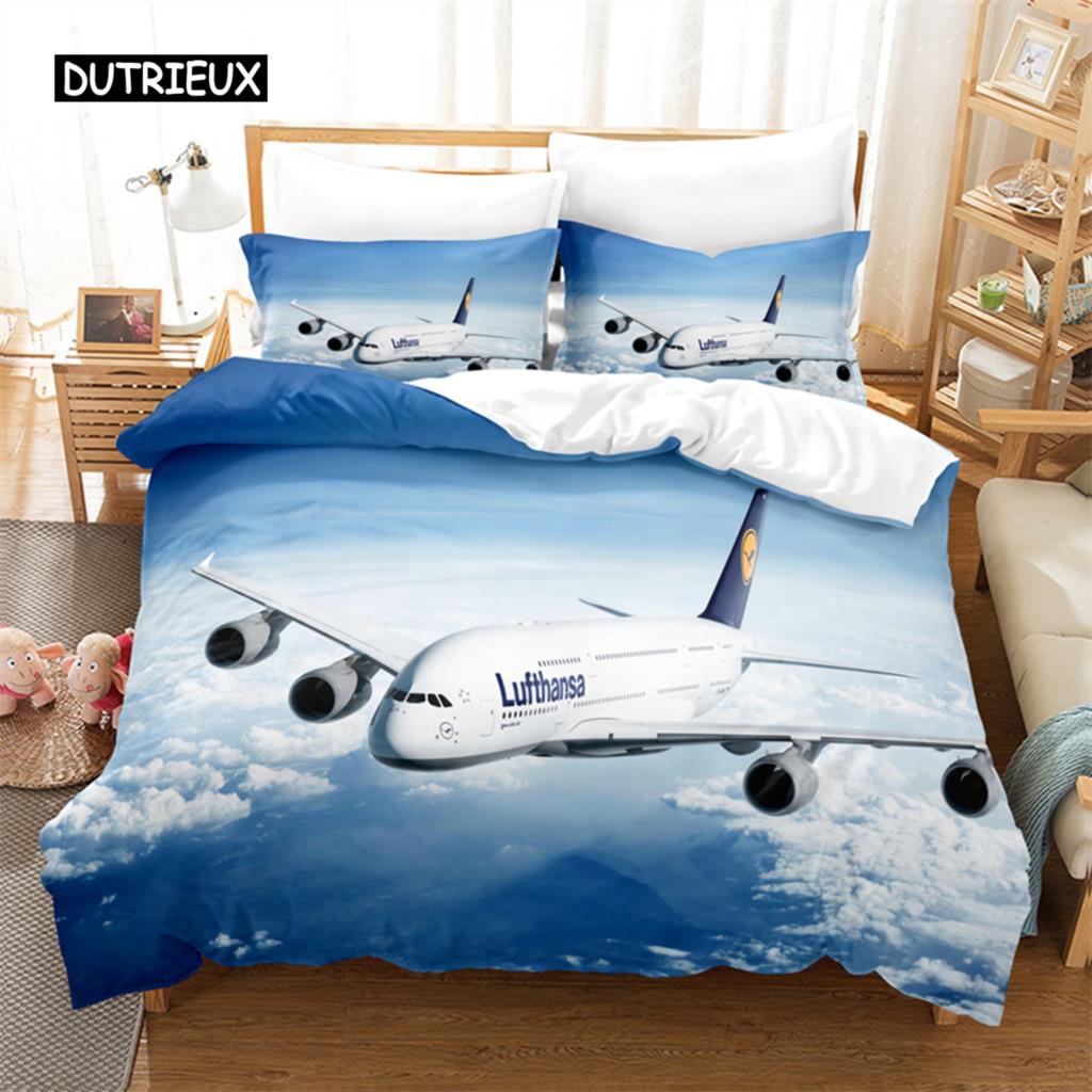 Flugzeug, Fahrzeug Bettwäsche-Set Bettbezug-Set 3D-Bettwäsche Digitaldruck Bettwäsche Queen-Size-Bettwäsche-Set Modedesign