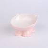 Cat Ceramic Pet Bowl Oblique Mouth Feeding High Foot Protection Cervical Spine Color Inclined Ceramic Cat Bowl Pet Supplies, 1Pc