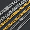 18K Gold Plated Cuban Link Chain Necklace for Women - Stainless Steel, French Retro Design