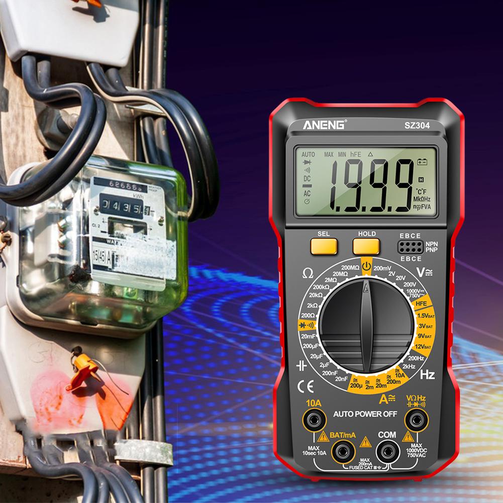 ANENG Digital Multimeter Multifunctional Voltage Resistance Meter AC/DC Voltage Current Ohm Test Tool for Diode/Transistor Check