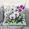 Purple White Orchid Pillow Cover Elegant Floral Print Cushion Case Boho Botanical Wedding Home Decor Gift