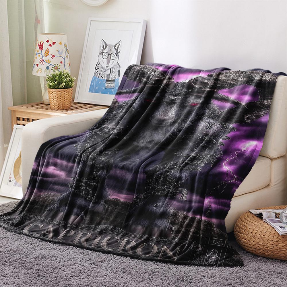 1PC Satan Symbol Print Flannel Blanket, High quality All Seasons, Home Decor, Warmth and Comfort, Perfect for Christmas Gifts