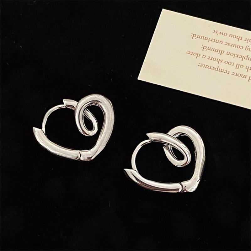 Hollow Love Heart Geometric Earrings For Women Girls Minimalist Elegant Classic Ear Buckle Wedding Bride Jewelry Gifts