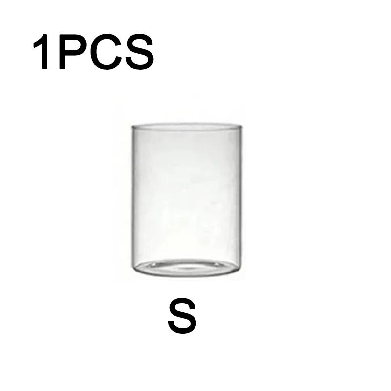 Cylinder Glass Cup Candlestick Wedding Transparent Candle Cup Holder Glass Vase Dining Table Candle Container Art Storage Jar