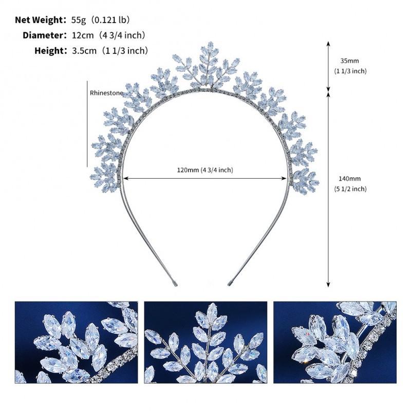 

Christmas New Jewelry Zircon Leaf Headband Light Luxury Hair Hairpin Crystal Upright