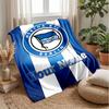 Hertha Bsc Custom Name Text Flannel Blanket Soccer Logo Personalized Fleece Throw Blanket Special Gift For Sofa Bedroom Home
