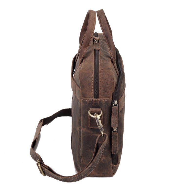Leather Briefcase Bag Mens Laptop Messenger Bag Office Shoulder Bag Personalized Handbag for Men and Women Classic Gift for Him