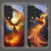 Aesthetic Phoenix Fire Feather Pattern Tempered Glass Phone Case for Huawei Nova 13 Pro 12 11 SE 10 P60 P40 Mate 40 50 60 Cover