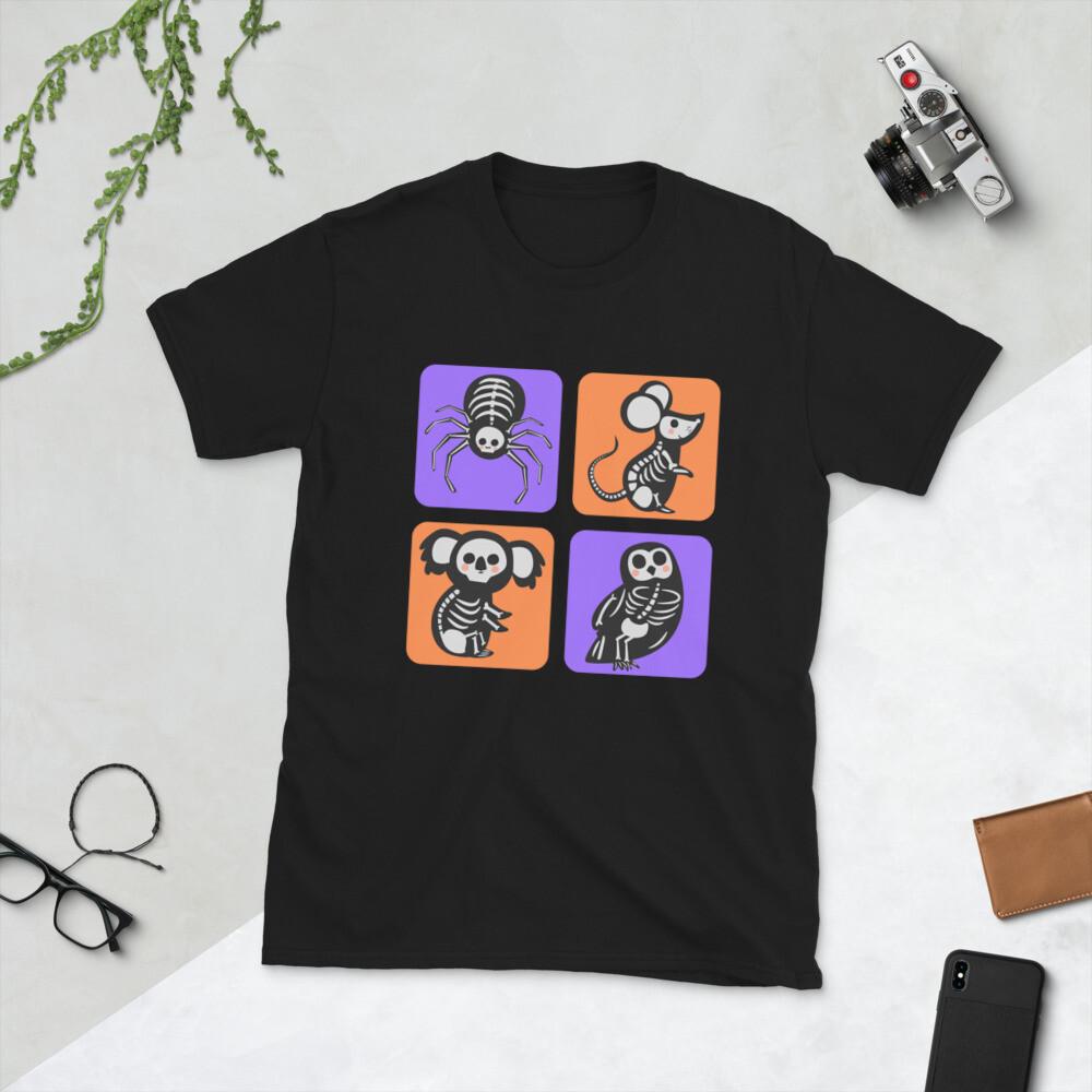 HALLOWEEN AMINAL SKELETONS T-SHIRT S разноцветный