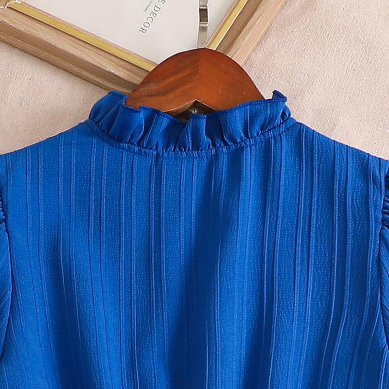 Girl's Dress Summer Dress New 8-12Y Children V-neck Bubble Sleeve Princess Dress Lace-up Dresses