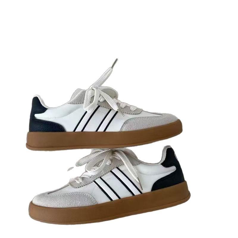 Retro damskie nowe niszowe casualowe wiosenne i jesienne wszechstronne buty na deskorolkę niskie białe buty