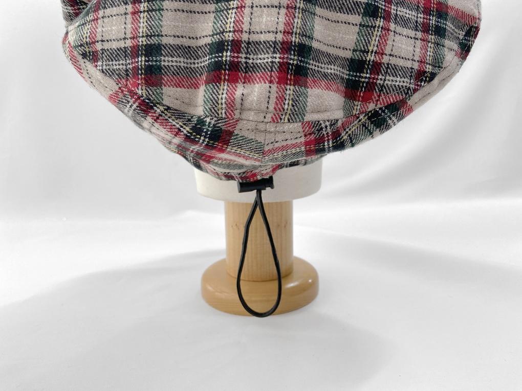 Women's Check String Beret Plain Hat Basic