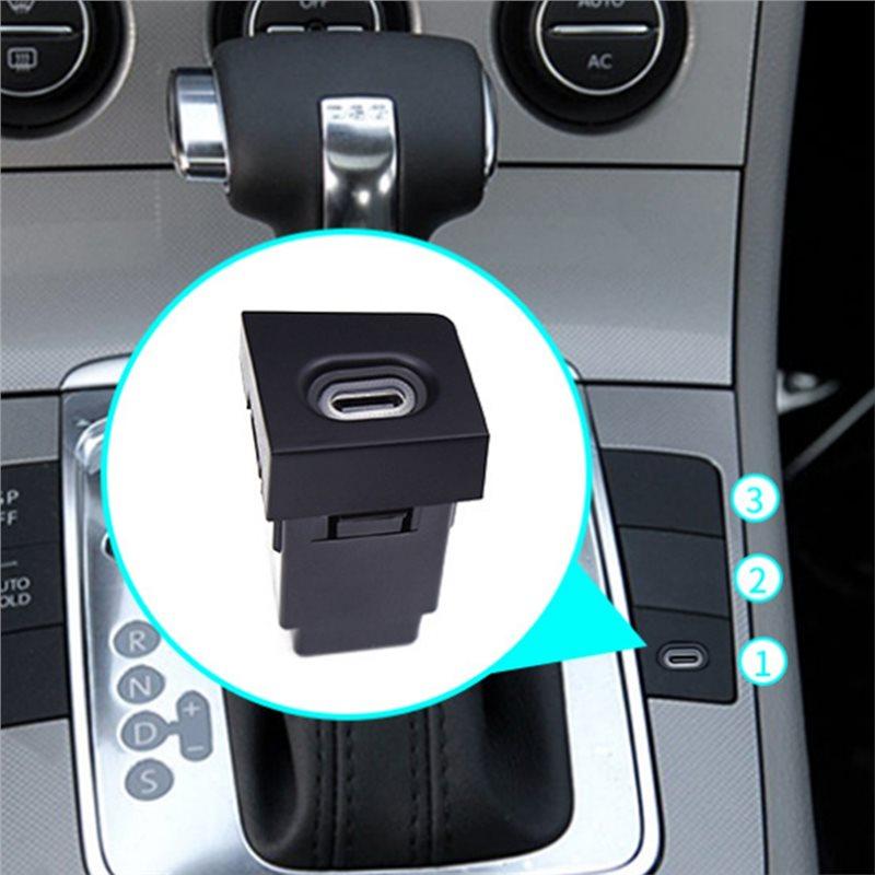Car TYPE-C PD Fast Socket Phone Charging Outlet Power Adapter For VW Magotan B6 2007-2011