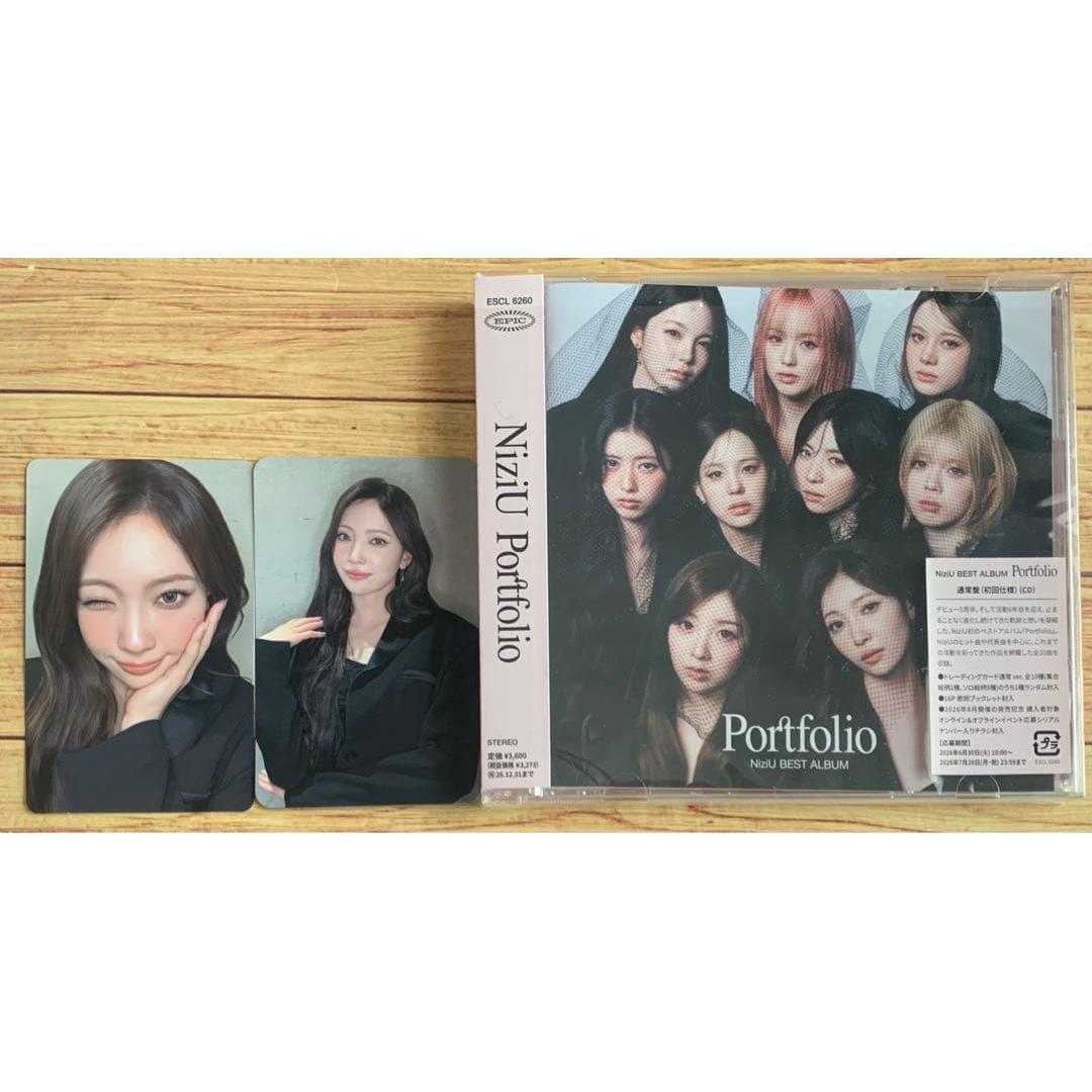 Used NiziU Portfolio CD Regular Edition Trading Card HMV Mayuka
