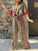 European & American Women's Fashion Leopard Print Luxury Two-Piece Set
