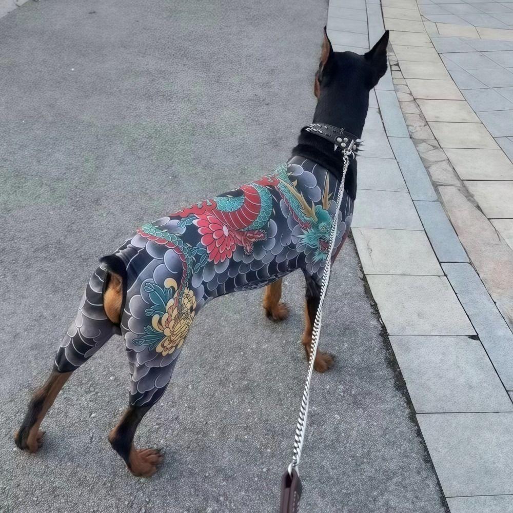 Four Seasons Pet Tattoo Vest Funny Pet Clothes Creativity Dog Cat Tattoo Jacket For Pet S To 6XL