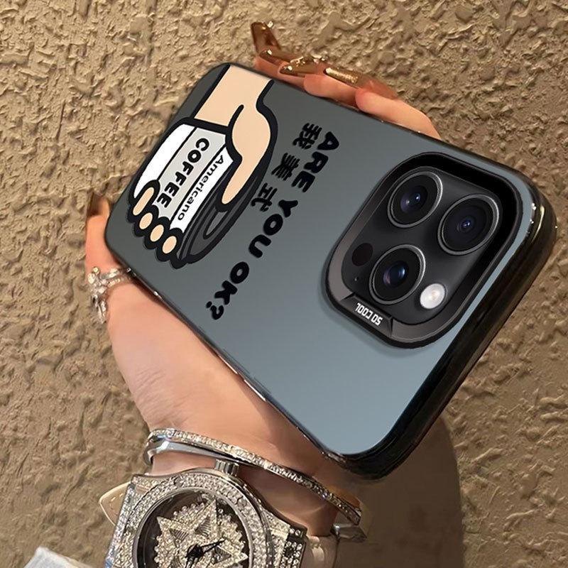 Applicable To Apple iPhone16/14/13/12/11ProMax Ice American 15Pro/7/8 Mobile Phone Case Coffee