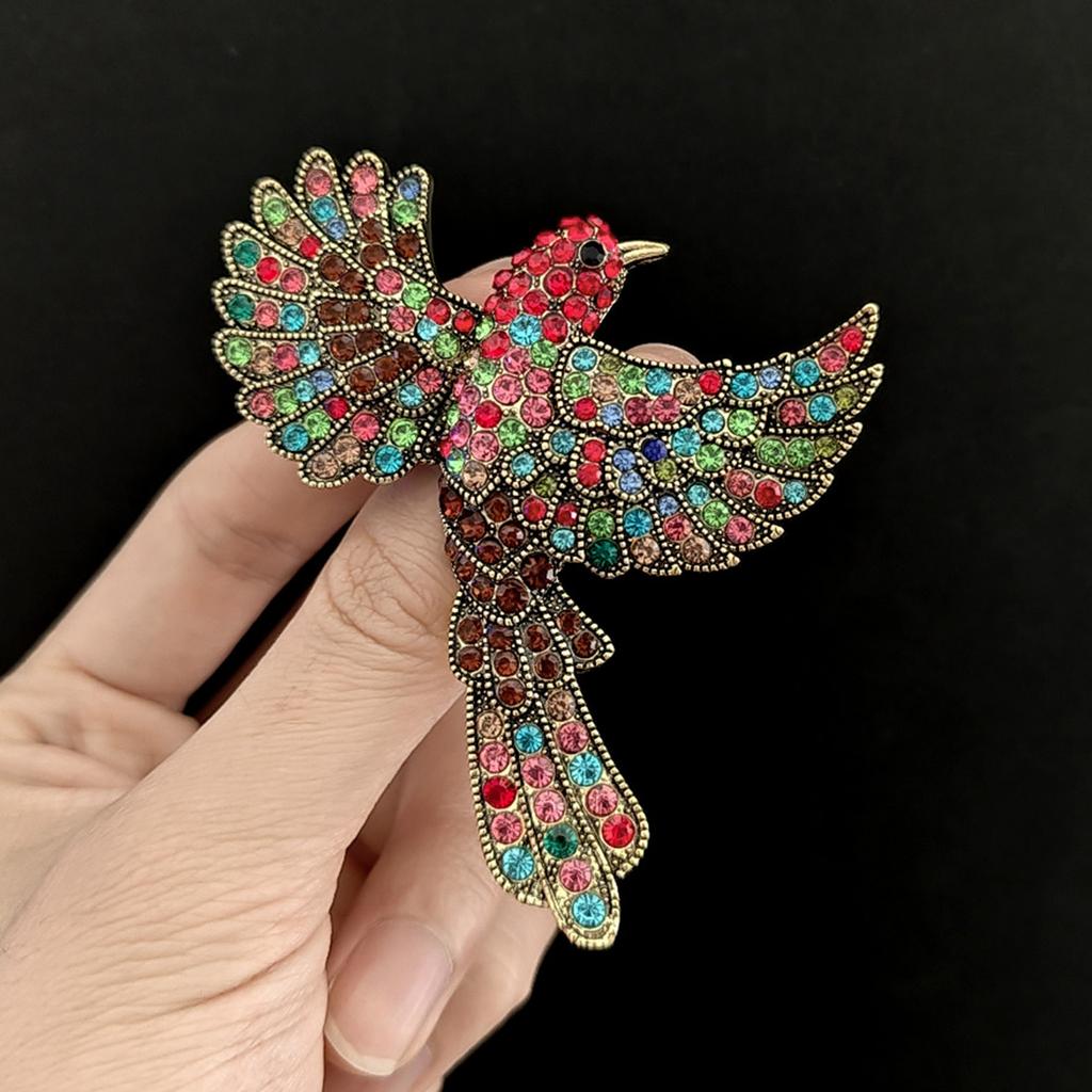 Luxury Rhinestone Bird Brooches for Women Unisex Fashion Animal Pins Friend Event Party New Gifts Jewelry Decoration Accessories