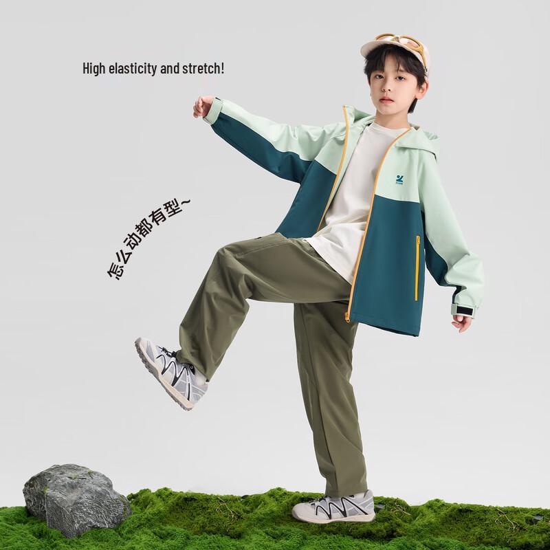 Boys  Elastic Waist Curved Cut Cargo Pants 160