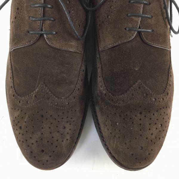 80s-90s Vintage Windsor Goodyear Welted Suede Wingtip Business Shoes Brown size 9.5 27.5(USED)