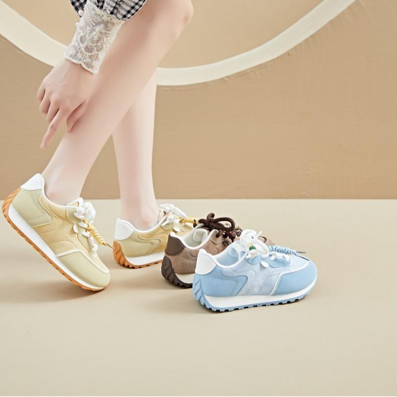 Retro women's new summer women's shoes casual sports shoes women's lace-up comfortable and versatile single shoes color matching