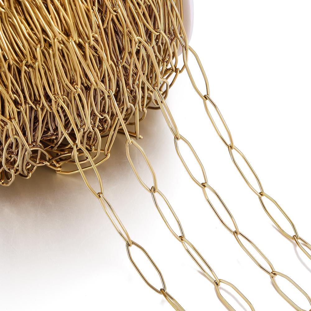 1Meter/Lot 304 Stainless Steel 5 Sizes Oval Shape Handmade Chains for DIY Necklace Bracelets Jewelry Making Accessories