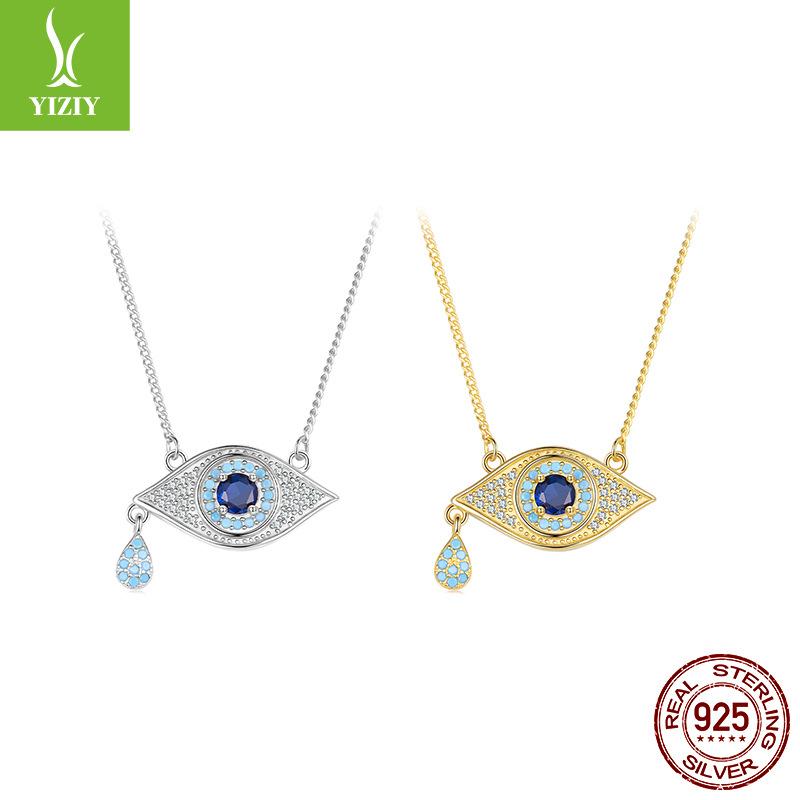 Popular Devil'S Eye Necklace Men'S And Women'S Cross-Border Fashion S925 Sterling Silver Necklace