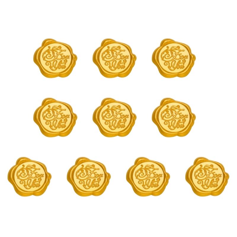 10Pcs Embossed Seal Stickers Adhesive Seal Decals for Wedding Invitations, Envelope, Birthday Valentines Christmas Card