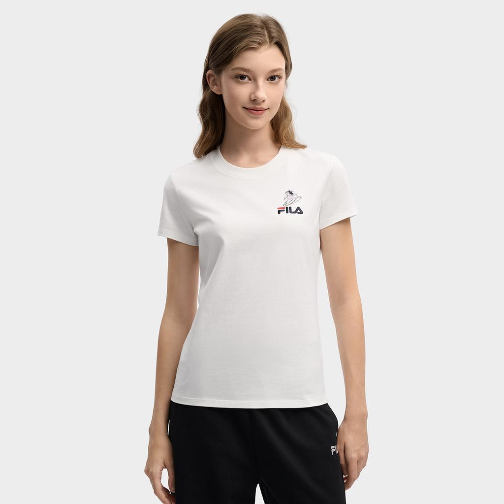 Fila Original Surf Balloon T Classic Simple Embroidered Logo Cat Retro Sports Casual Versatile Comfortable Short Sleeve T-Shirt F51W619101FWT