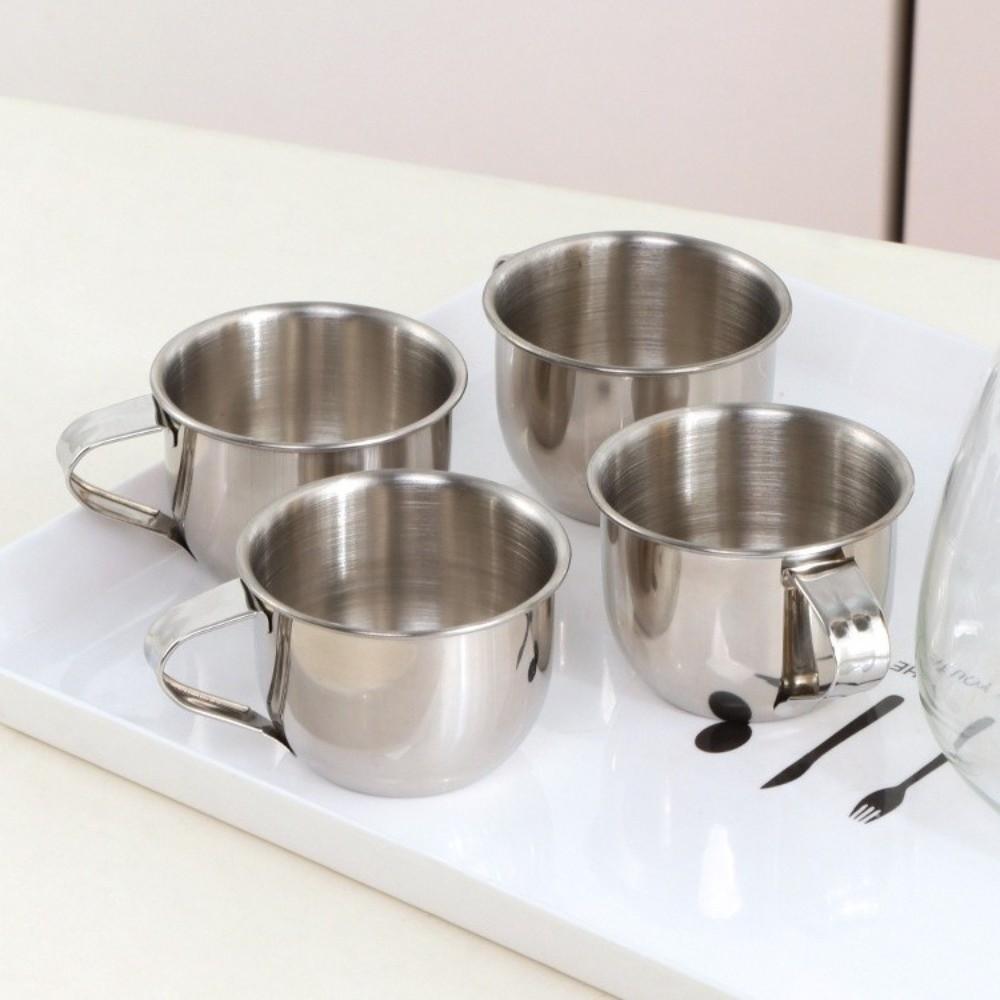 304 Stainless Steel Mini Tea Cup with Handle Rice Wine Cup New Coffee Mug  Korean Style