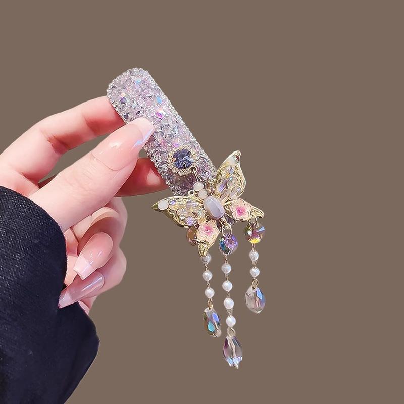 1Pcs Flower Hair Clips For Women   Pearl Tassel Bb Clips Trendy Barrettes Hair Accessories