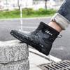 Rain Shoes Men's Short Tube Fashion Three-proof Outer Wear Waterproof Water Shoes Outdoor Fishing Non-slip and Wear-resistant Velvet Warm Rain Boots