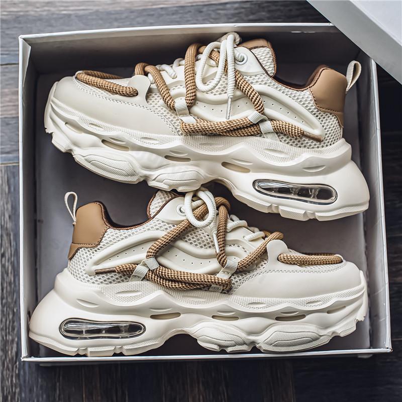 Mode Herren Mesh Atmungsaktiv Low Top Casual Dicke Sohle Sportschuhe Herbst 2025 Neuer Modetrend Vielseitige Bequeme Klobige Sneaker