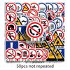 50 Waterproof Decorative Warning Sign Stickers for Phone Cases, Suitcases, and Journals