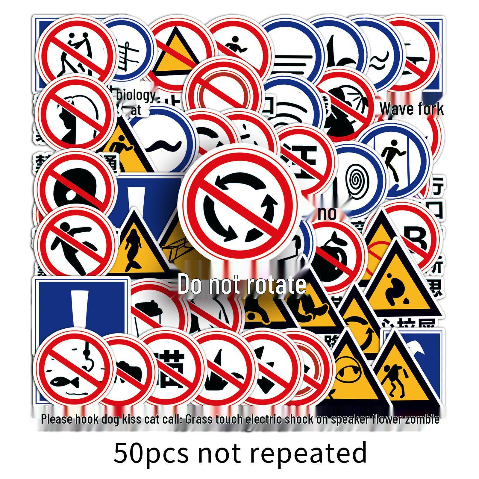 50 Waterproof Literary Warning Sign Stickers - Funny Slogans & Graffiti for Journals