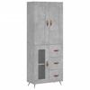 Vidaxl Vitrine, Beton Grau 69,5X34X180 Cm Material Holzwerkstoff
